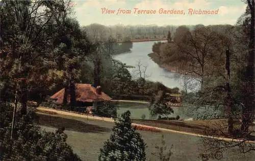 L233 England Blick von Terrace Gardens Richmond Vintage Postkarte