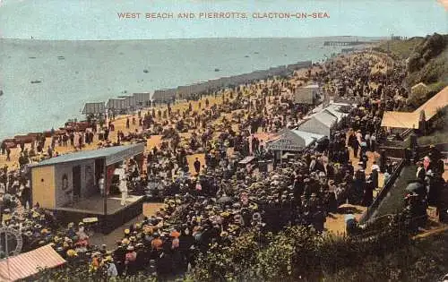L233 England 1906 West Beach Pierrotts Clacton Meer Batty Fotokraph Postkarte