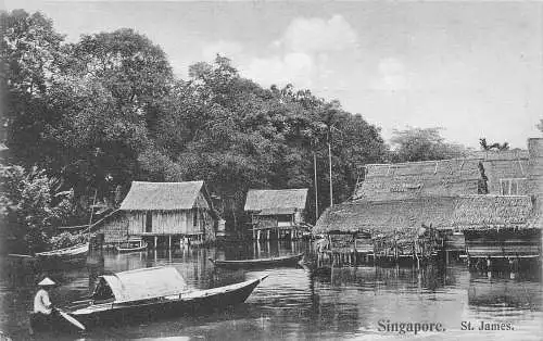 L254 Singapur St James Schrottboot Postkarte
