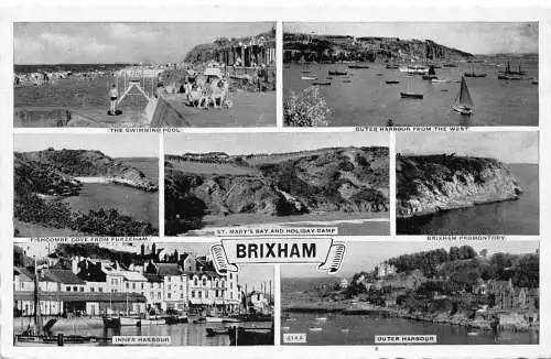 L235 England Brixham Hafen Fishcombe Abdeckung Boote Schwimmbad Postkarte