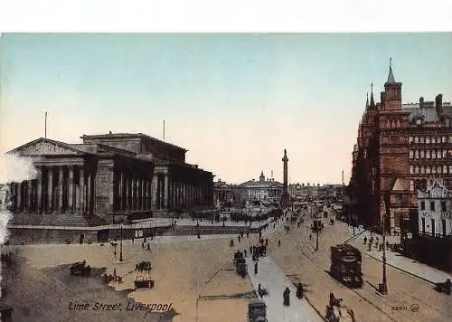 L235 England Lime Street Liverpool Straßenbahn Autos Oldtimer Postkarte
