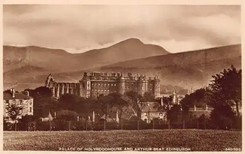 L238 Schottland Palast von Holyroodhouse und Arthur Sitz RPPC Vintage Postkarte