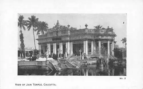 L379 Indien Ansicht des Jain Tempels Kalkutta Vintage Postkarte