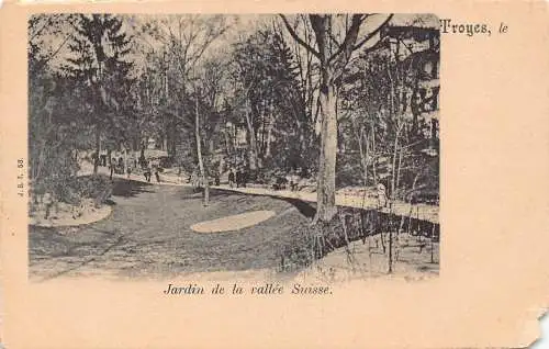 C062 Frankreich Troyes Jardin de la valle Suisse Vintage Postkarte