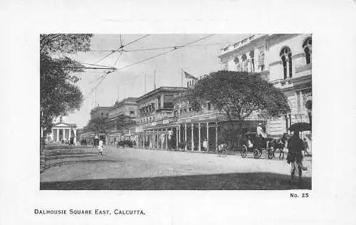 L379 Indien Kalkutta Dalhousie Square Ost Reisebus Vintage Postkarte