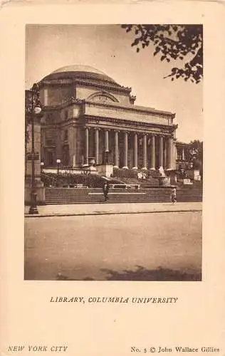 A972 US Library Columnia University New York City Vintage Postkarte
