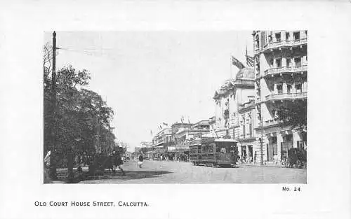 L379 Indien Kalkutta Old Court House Straßenbahn Vintage Postkarte