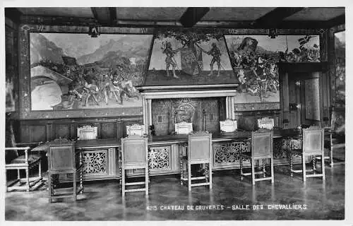 C062 Frankreich Chateau de Gruyeres Salle des Chevalliers Vintage Postkarte