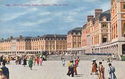 A974 Argentinien 1952 Hotel Provincial Casino y Rambla Mar del Plata Postkarte