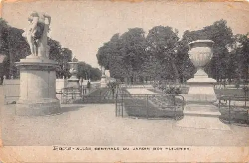 C063 Frankreich Paris Alee Centrale du Jardin des Tuileries 1905 Postkarte