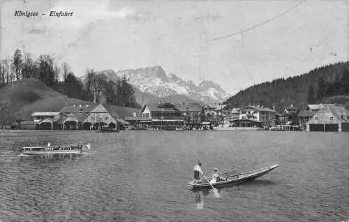 A139 Deutschland 1910 Königsee Einfahrt Boote See Vintage Postkarte