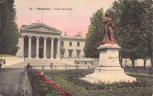 C064 Frankreich Marseille Palais de Justice Vintage Postkarte