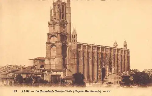 C066 Frankreich Albi La Cathedrale Sainte-Cecile Vintage Postkarte