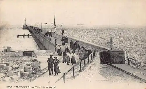 C068 Frankreich Le Havre Der neue Pier Vintage Postkarte