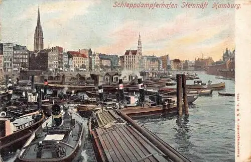 A138 Deutschland Schleppdampferhafen Steinhoeft Hamburg Dampferhafen Postkarte