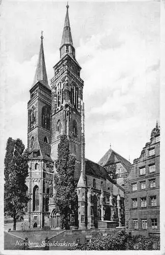 A136 Deutschland Nürnberg Sebalduskirche Kirche Vintage Postkarte