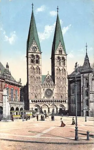 A136 Deutschland Bremer Domtuerme Dom Vintage Postkarte