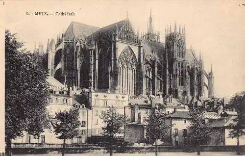 C069 Frankreich Metz Kathedrale Vintage Postkarte