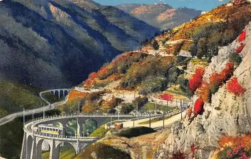 C069 Frankreich Route de Menton a Sospel Vintage Postkarte