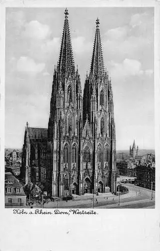 A136 Deutschland Köln a Rh Dom Westansicht Vintage Postkarte