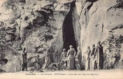 C069 Frankreich Lourdes Le Calvaire Vintage Postkarte