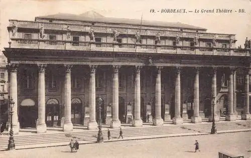 C070 Frankreich Bordeaux Le Grand Theatre Vintage Postkarte