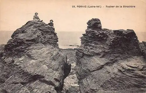 C070 Frankreich Pornic Rocher de la Birochere 1930 Vintage Postkarte