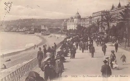 C070 Frankreich Schöne La Promenade des Anglais 1915 alte Postkarte
