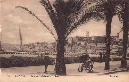 C070 Frankreich Cannes Le Mont Chevalier Vintage Postkarte