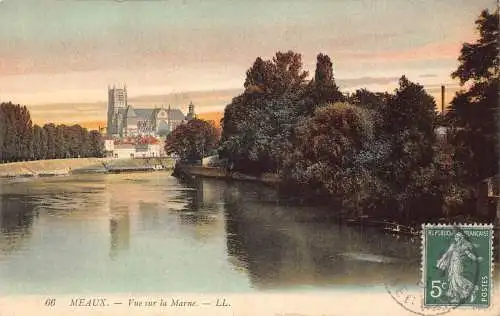 C071 Frankreich Meaux vue sur la Marne 1913 alte Postkarte