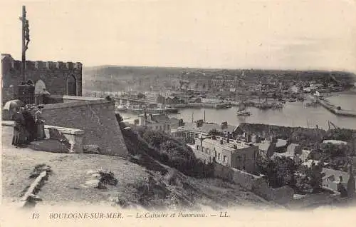 C071 Frankreich Boulogne sur Mer Le Calvaire et Panorama Vintage Postkarte