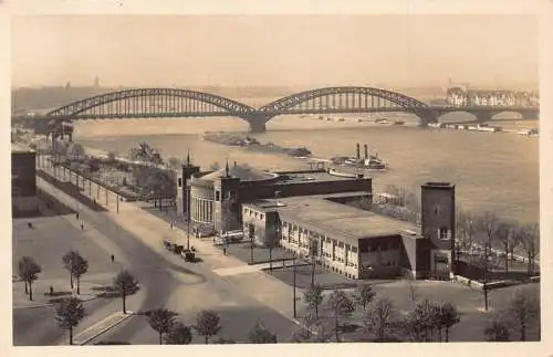 A131 Deutschland 1932 Düsseldorf Rheinterrassen Restaurant Rheinbrücke Postkarte