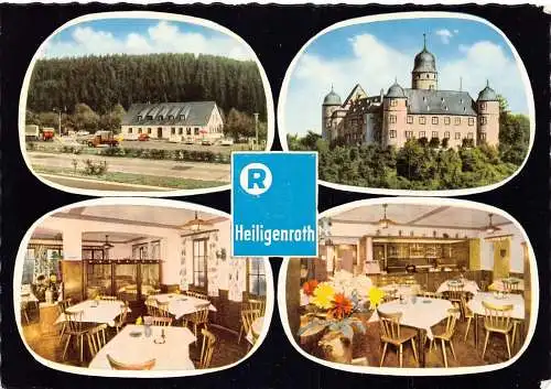 A132 Deutschland 1960 Bundesautobahn-Raststaette Heiligenroth Restaurant Postkarte