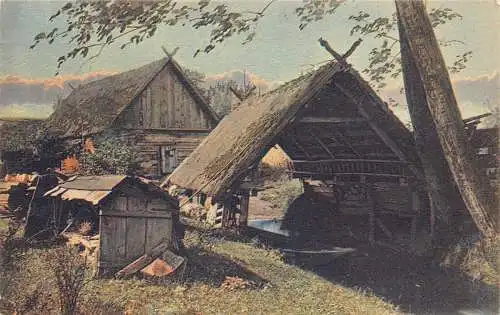 L193 Deutschland 1915 Spreewaldhaeuser Häuser im Wald Vintage Postkarte