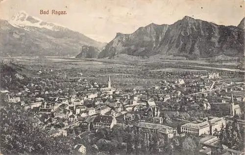 L021 Deutschland 1912 Bad Ragaz Bayern Panoramablick Vintage Postkarte