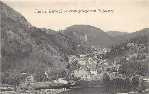 L208 Deutschland Kurorty Berneck im Fichtelgebirge vom Galgenberg Vintage Postkarte
