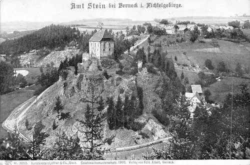 L208 Deutschland Berneck im Fichtelgebirge Turm Amt Stein Vintage Postkarte