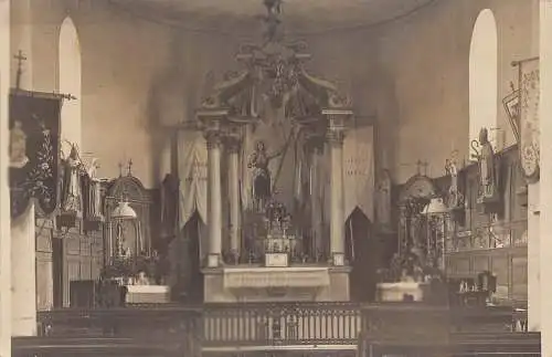 L193 Deutschland Unbekannte Kirche Innenaltar Heiligtum Echtfoto Postkarte