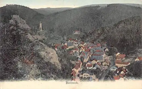 L208 Deutschland Berneck Panoramablick Vintage Postkarte