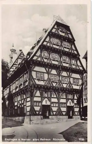 L212 Deutschland 1928 Esslingen a Neckar altes Rathaus Rueckseite RPPC Postkarte