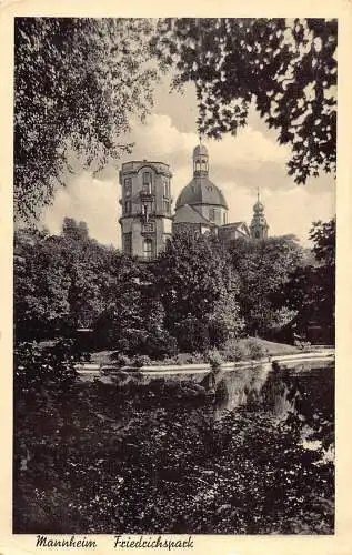 L212 Deutschland 1938 Mannheim Friedrichspark Park Vintage Postkarte
