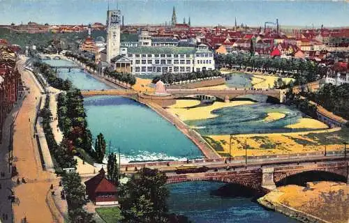 L209 Deutschland 1926 München Ansicht Isar und Deutsches Museum Postkarte