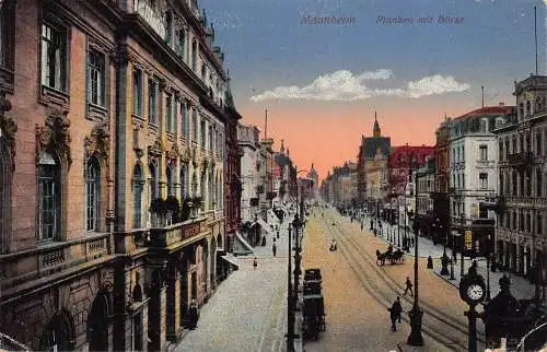 L209 Deutschland 1917 Feldpost 1. Weltkrieg Mannheim Planken mit Burenkutsche Postkarte