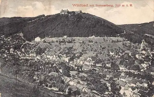 L210 Deutschland 1914 Wildbad Mit Sommerberg 750 M Vintage Postkarte
