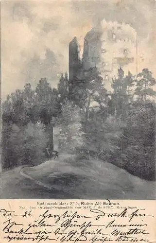 L213 Deutschland 1903 Bodenseebilder Ruine Alt-Botman Vintage Postkarte