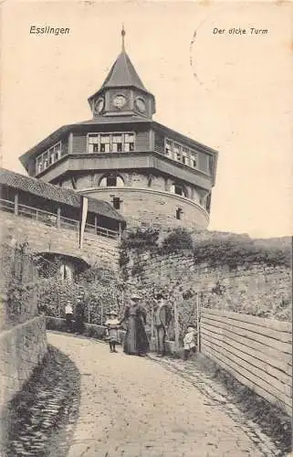 L214 Deutschland 1909 Esslingen Der Dicke Turm alte Postkarte