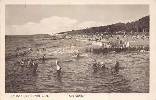 L211 Deutschland 1926 Ostseebad Graal i M Strandleben Menschen Baden Meer Postkarte