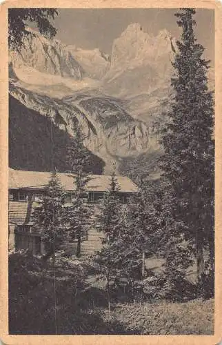 L213 Deutschland Höllentalhütte gegen Zugspitze Vintage Postkarte