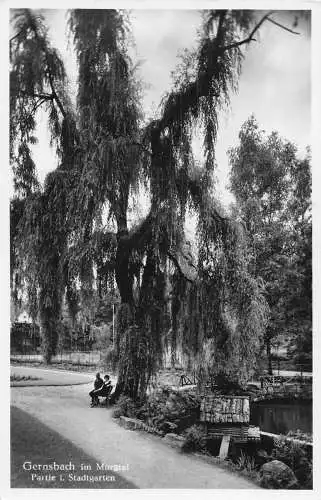 L213 Deutschland Gernsbach im Murgtal Partie i Stadtgarten Park RPPC Postkarte