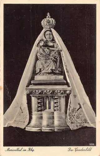 L213 Deutschland Marienthal im Rhg Das Gnadenbild Statue Vintage Postkarte